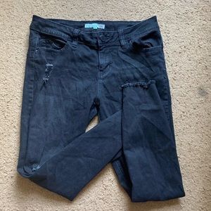 Black slight distressed jeans